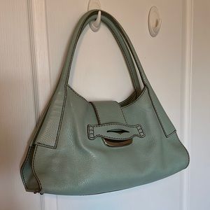 Tods Shoulder bag seafoam color leather magnetic flap clasp nice quality